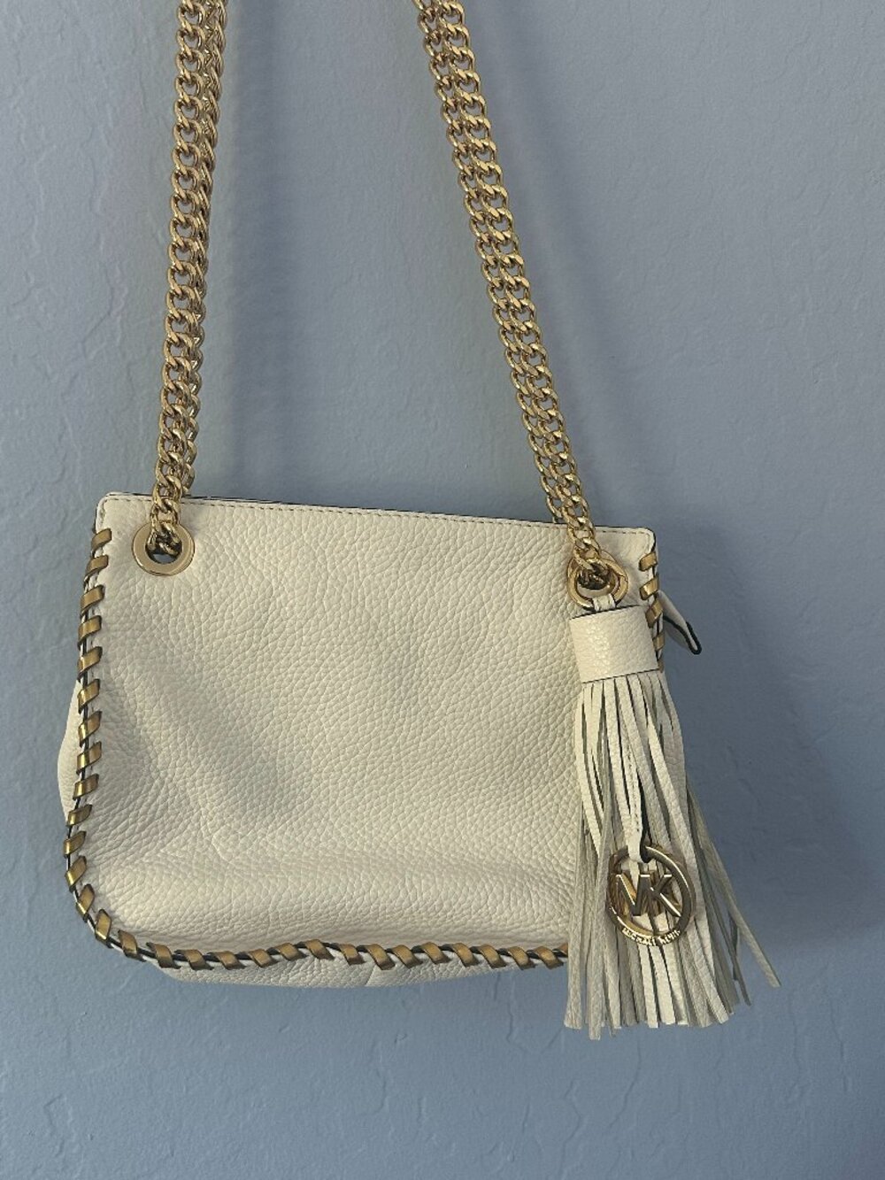 NWOT MICHAEL KORS Whipped Chelsea Large Top Zip Chain Tote Leather Shoulder Bag - Picture 3 of 3